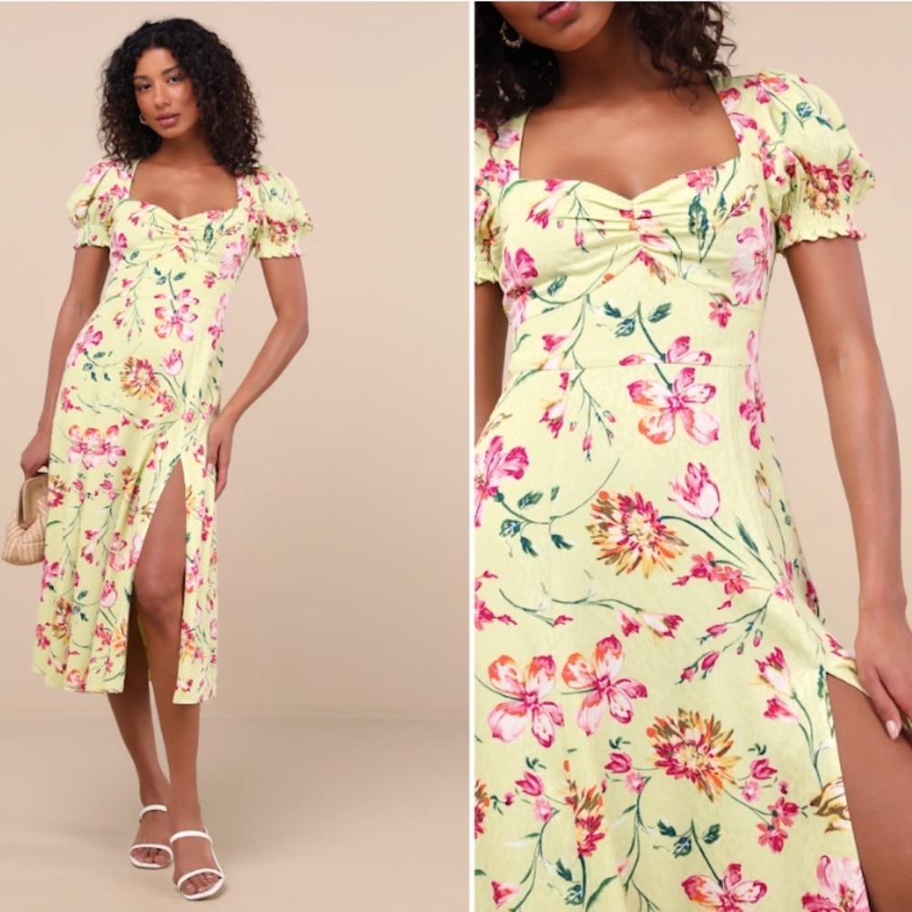 LULU's Floral Romantic Sexy Flowy Wedding Chic Casual Resort Europe Vacation - Picture 6 of 6
